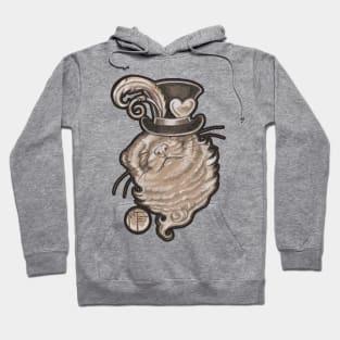 Ferret In A Top Hat - Black Outlined Version Hoodie